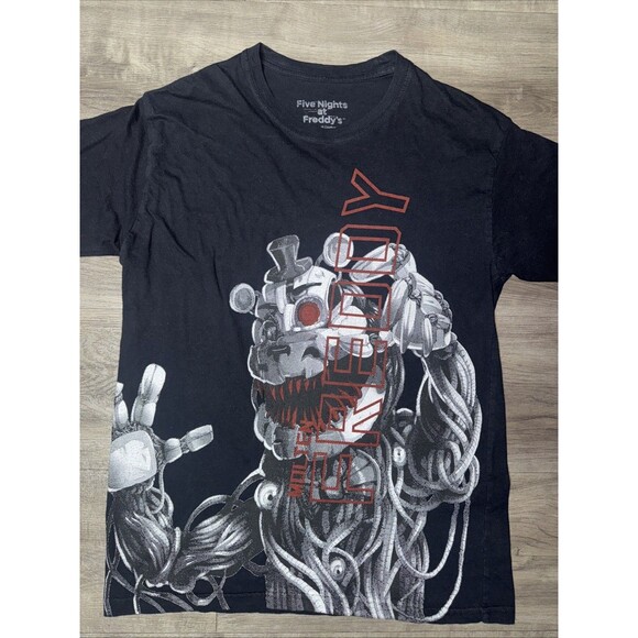 Five Nights At Freddy's FNAF Jumbo Print T-Shirt Size Small Black Freddy Print - Picture 2 of 4